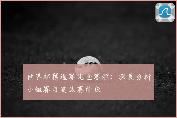 世界杯预选赛完全赛程:深度分析小组赛与淘汰赛阶段